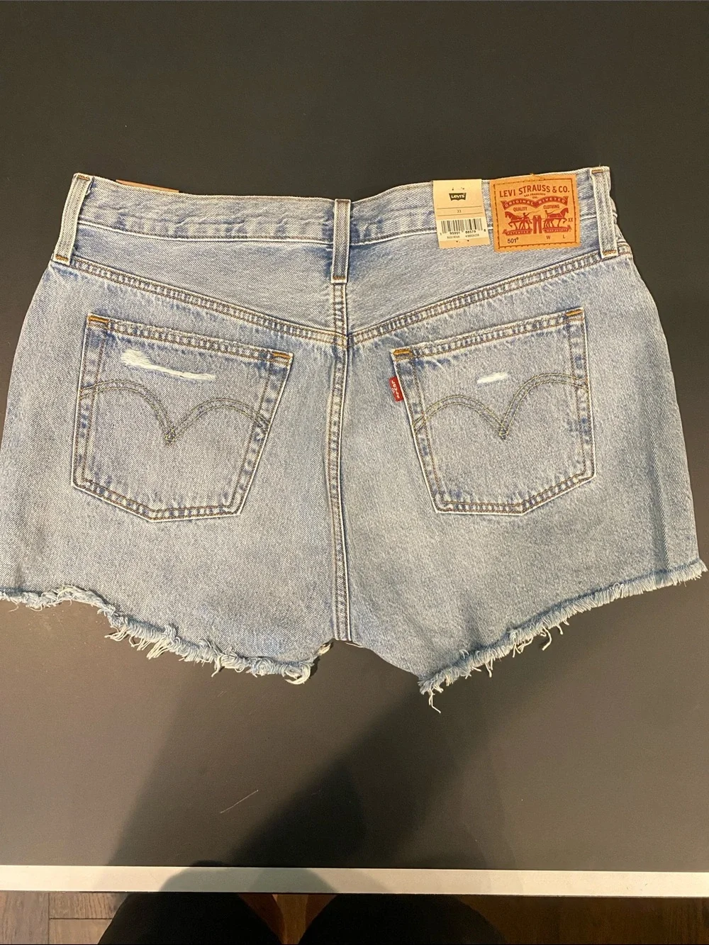 Levi's Light Blue Distressed Denim Cutoff Shorts